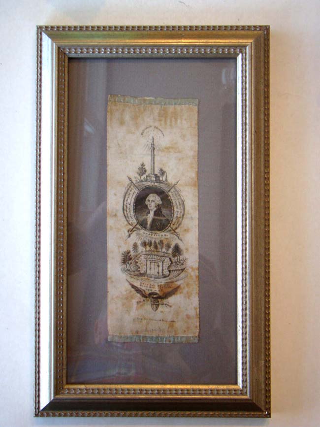 A RARE early 19th century George Washington Memorial silk banner — image 3